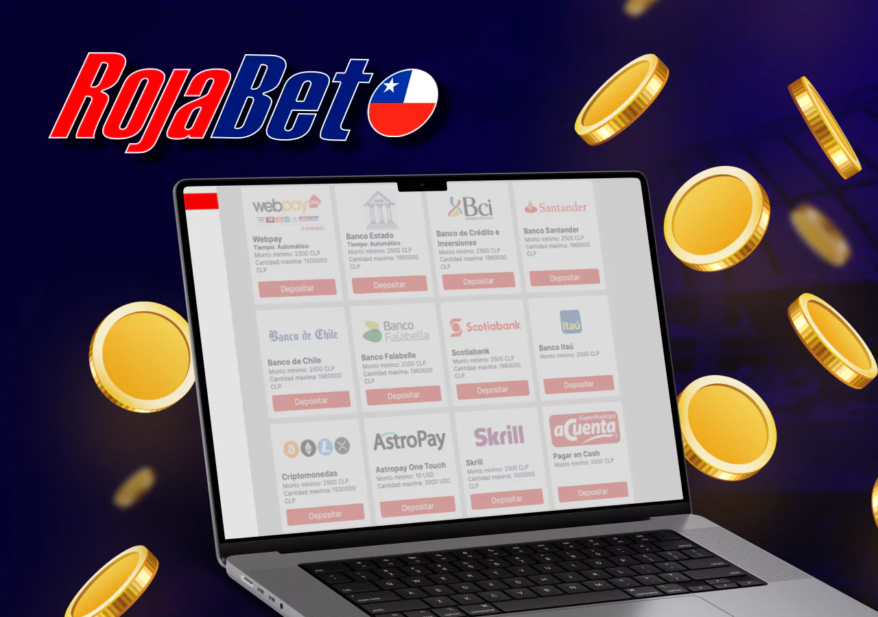 Métodos de pago disponibles en Rojabet Casino